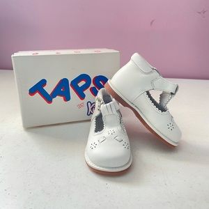 Taps By Kinder White Leather Shoes